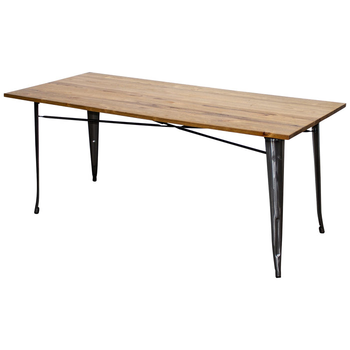 5PC Taranto Table, 3 Florence Chairs & Nuoro Bench Set - Steel