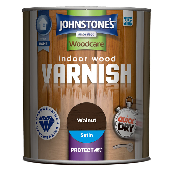 Johnstone's Indoor Varnish  Satin Walnut 750ml