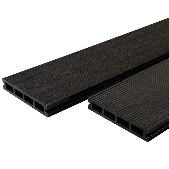 Composite Decking Board - Wood Grain - Dark Grey - 2.9M