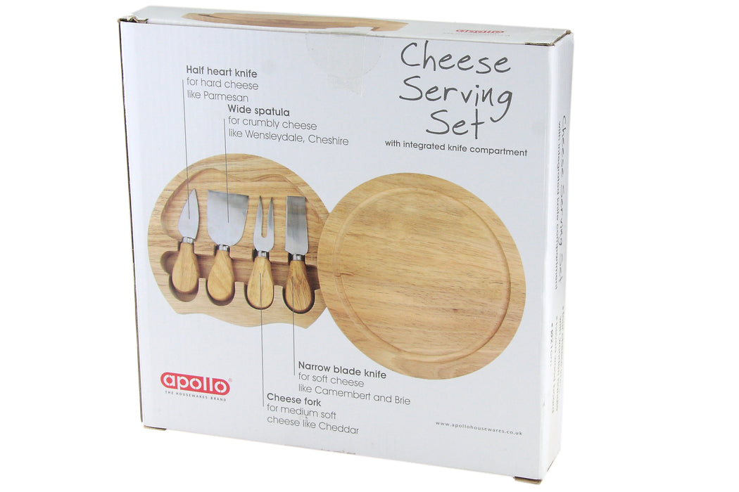 Cheese Board Box with Knives Hevea Wood — JMart Warehouse