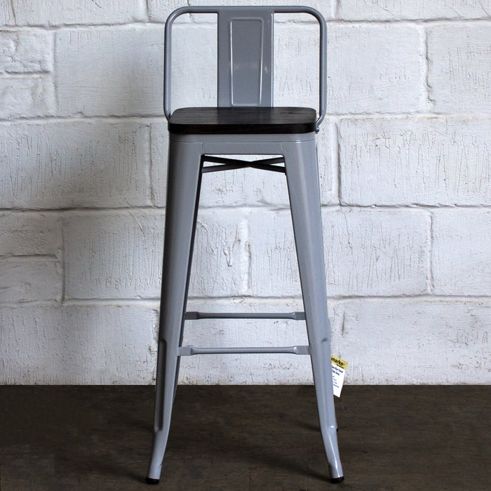 Tolix Style Milan Bar Stool - Pale Grey