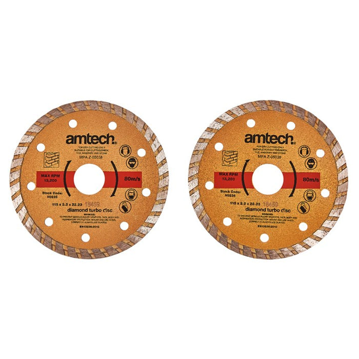 Diamond Turbo Disc Set 2pc 115mm (4-1/2")