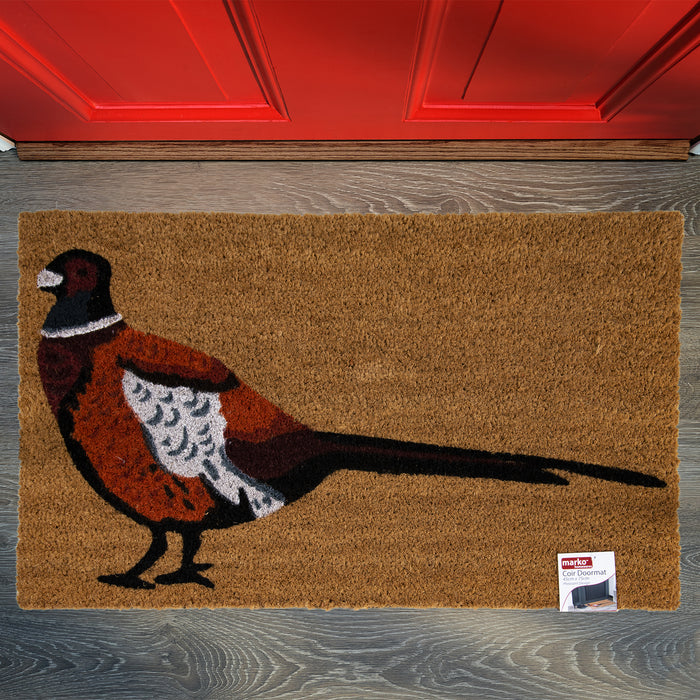 Coir Doormat - Pheasant Design
