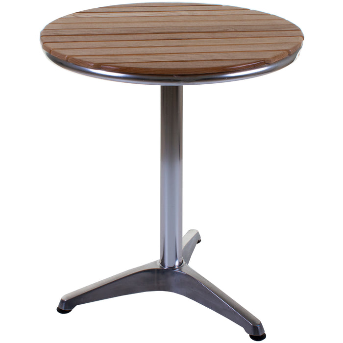 Savannah Bistro Table - Chrome & Ash Wood
