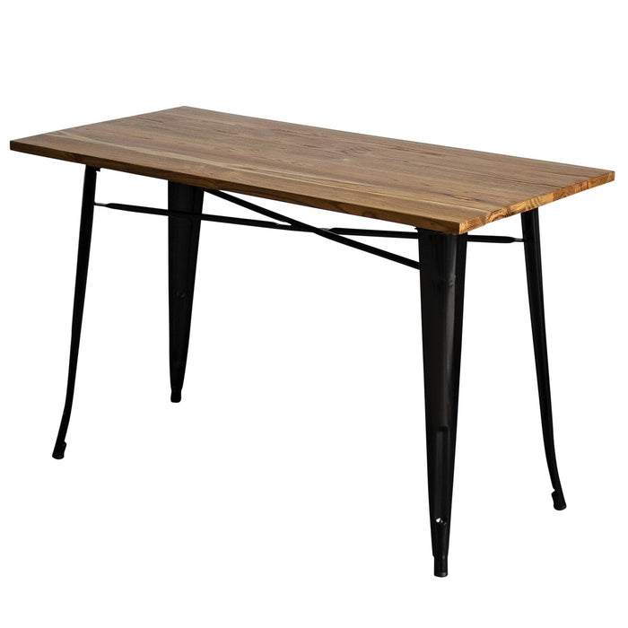 4PC Prato Table, 2 Palermo Chairs & Sicily Bench Set - Black
