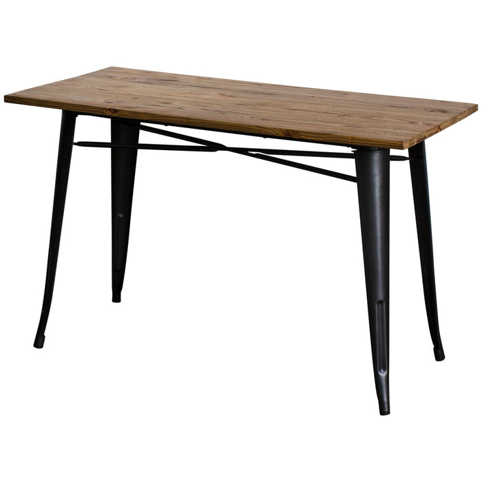 5PC Prato Table & 4 Florence Chairs Set - Onyx Matt Black