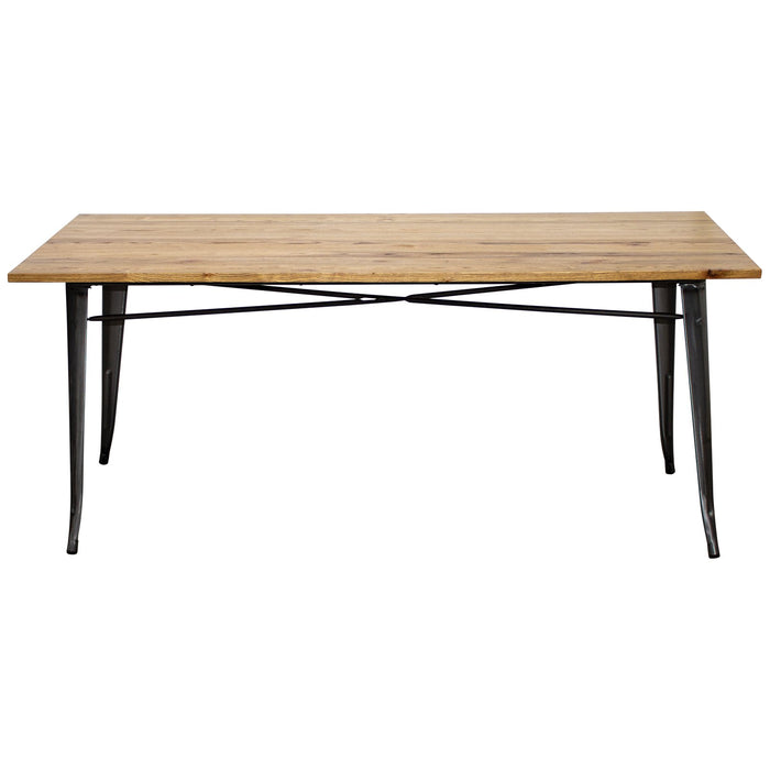 5PC Taranto Table, 3 Florence Chairs & Nuoro Bench Set - Steel