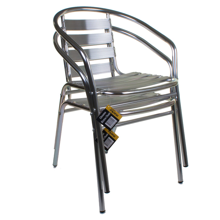 3PC Chrome Bistro Set with Round Chrome Table