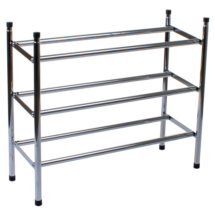 Chrome 3 Tier Shoe Rack