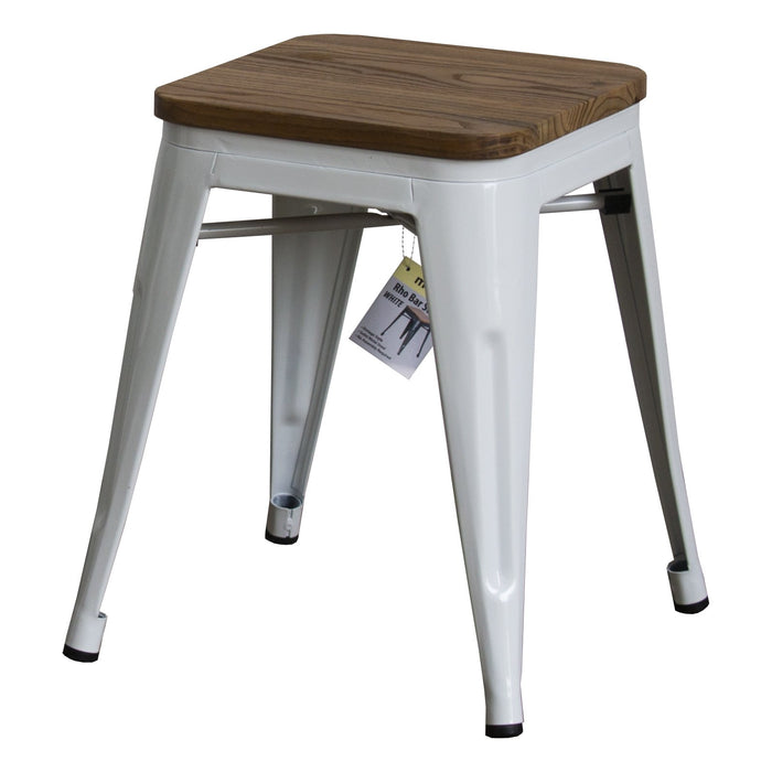 4PC Prato Table, 2 Rho Stools & Sicily Bench Set - White