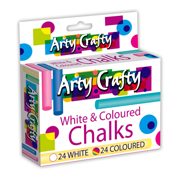 White and Coloured Chalks 48pk