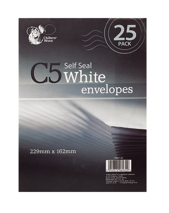 Envelopes Self Seal White C5 25pk