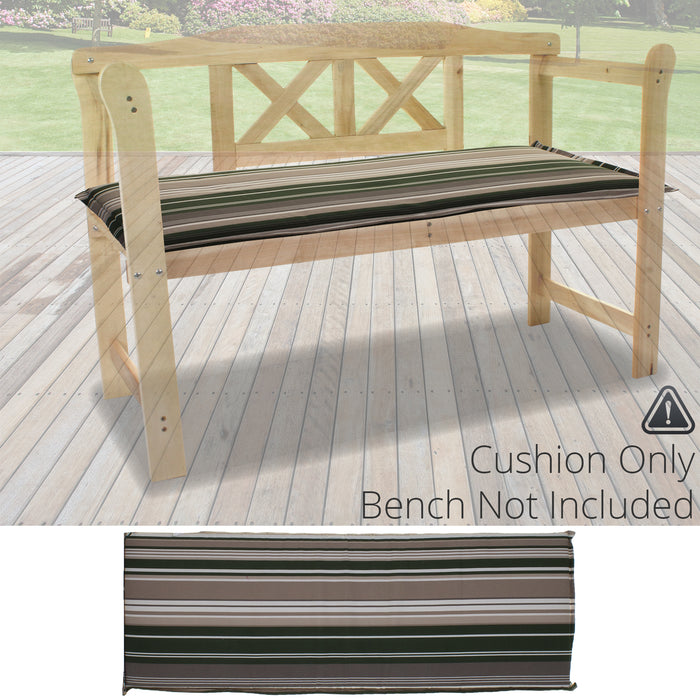 3 Seater Bench Cushion - Green Stripes