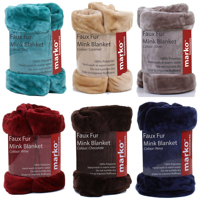 Faux Fur Mink Blankets - 150cm x 200cm
