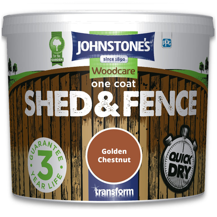 Johnstone's One Coat Shed & Fence Paint - Golden Chestnut 5L
