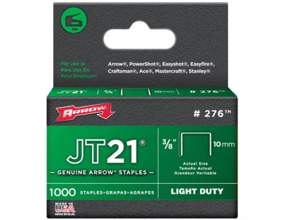 Arrow JT21 Staples 10mm  3/8 " 1000
