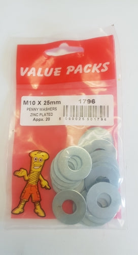 Penny Washers M10 X 25mm