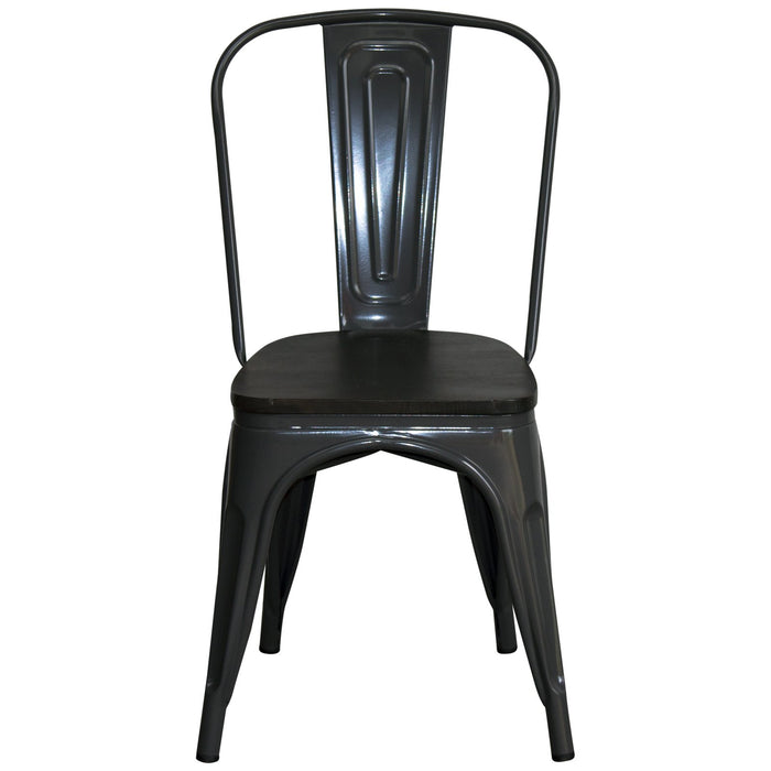 Tolix Style Roma  Chair - Graphite Grey