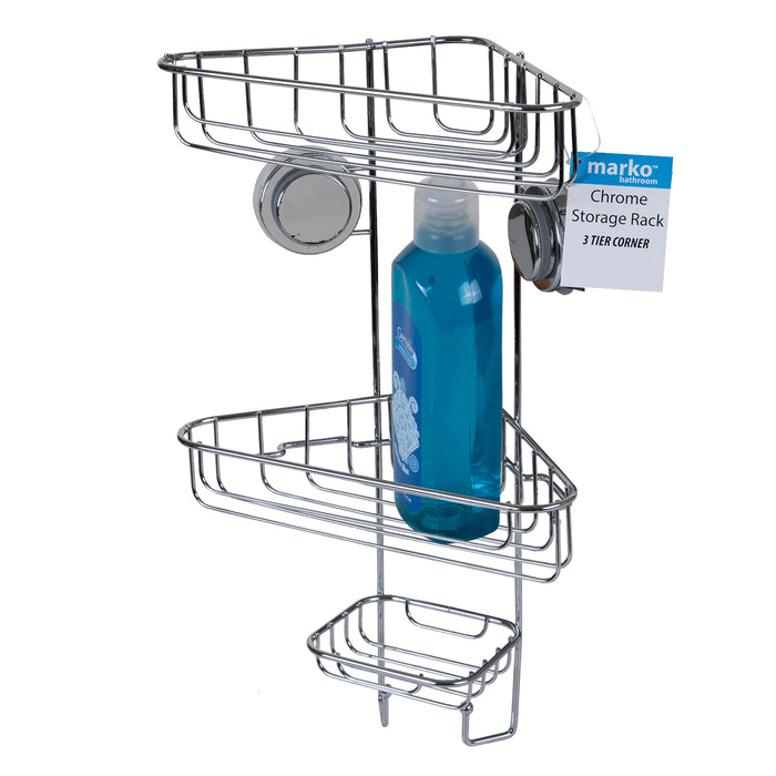 Chrome Storage Rack - 3 Tier Corner