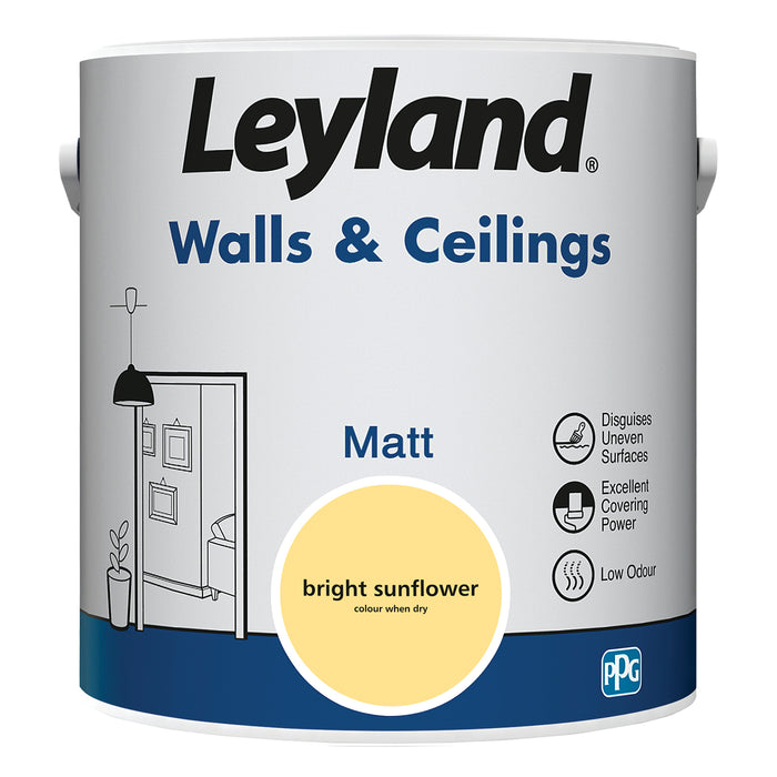 Leyland  Walls & Ceilings Matt Bright Sunflower 2.5L