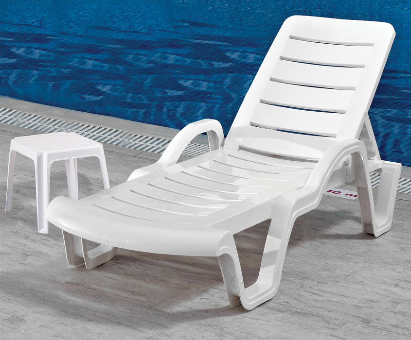 Plastic Lara Sun Lounger - White
