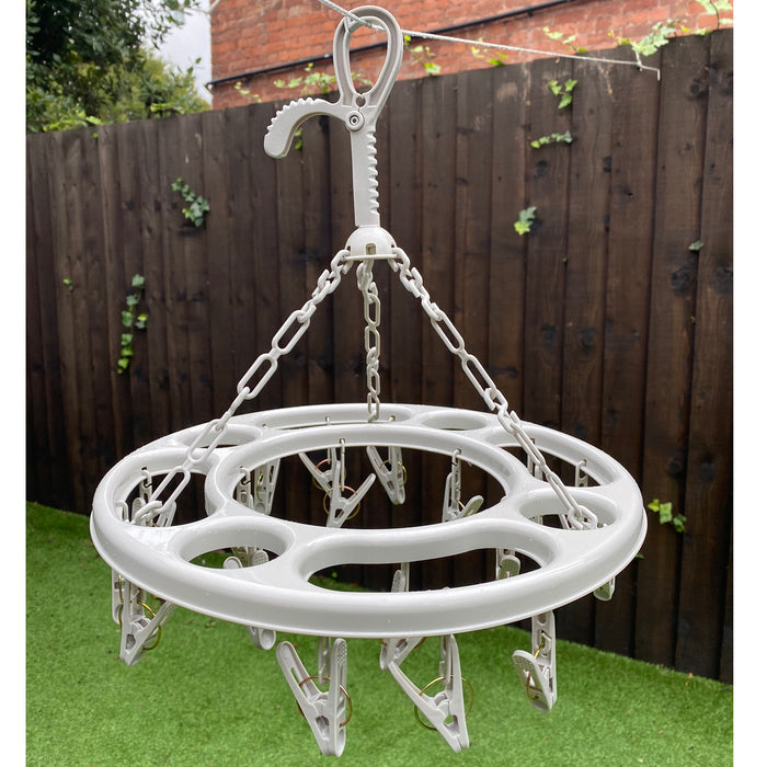 Round Clothes Airer with 18 Hanging Pegs