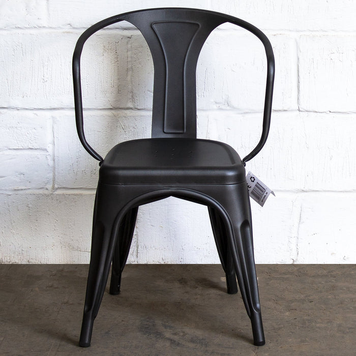 5PC Enna Table Forli Chair & Castel Stool Set - Onyx Matt Black