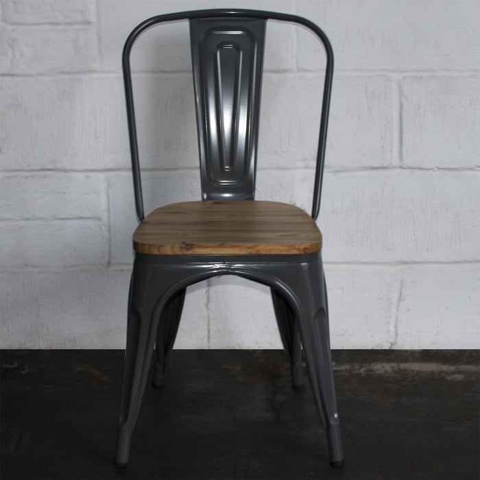 Tolix Style Palermo Chair - Graphite Grey