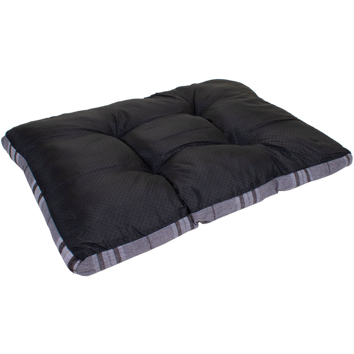 Tartan Button Fabric Pet Bed