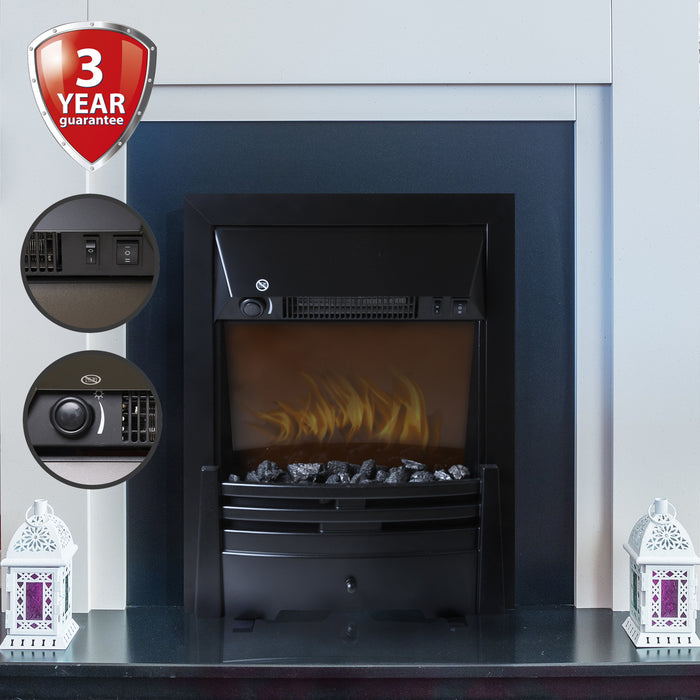 2000W Electric Fireplace Inset or Freestanding - Black