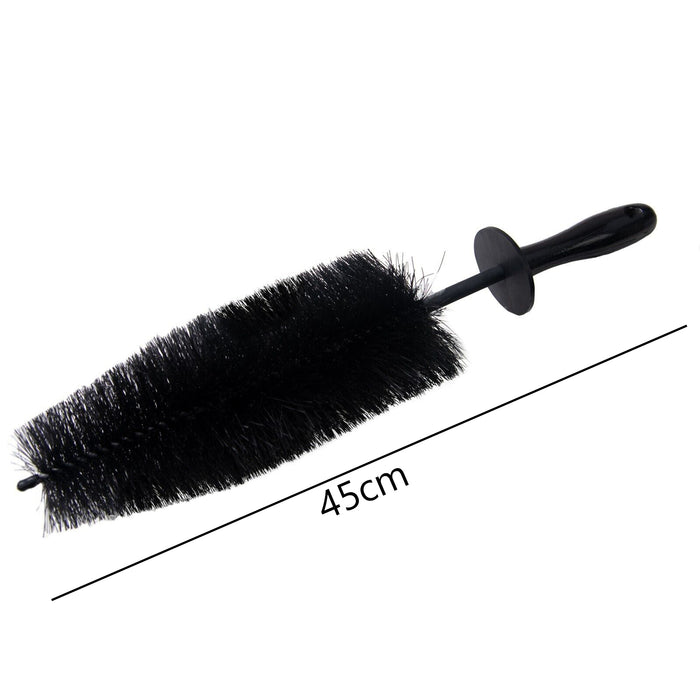 Long Reach Wheel Cleaning Brush with Wooden Handle