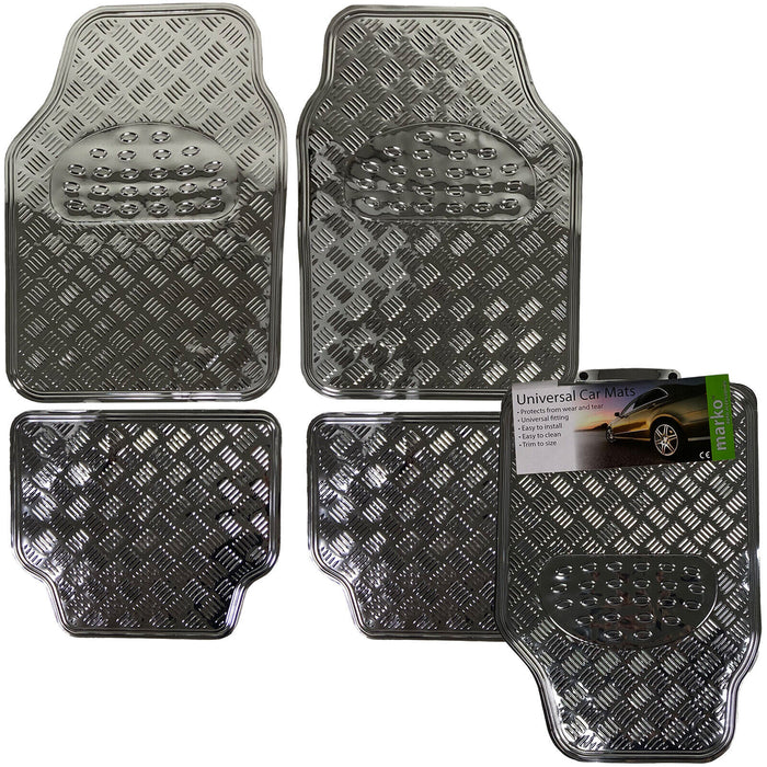 Set of 4 Alloy Car Mats Chrome Plated