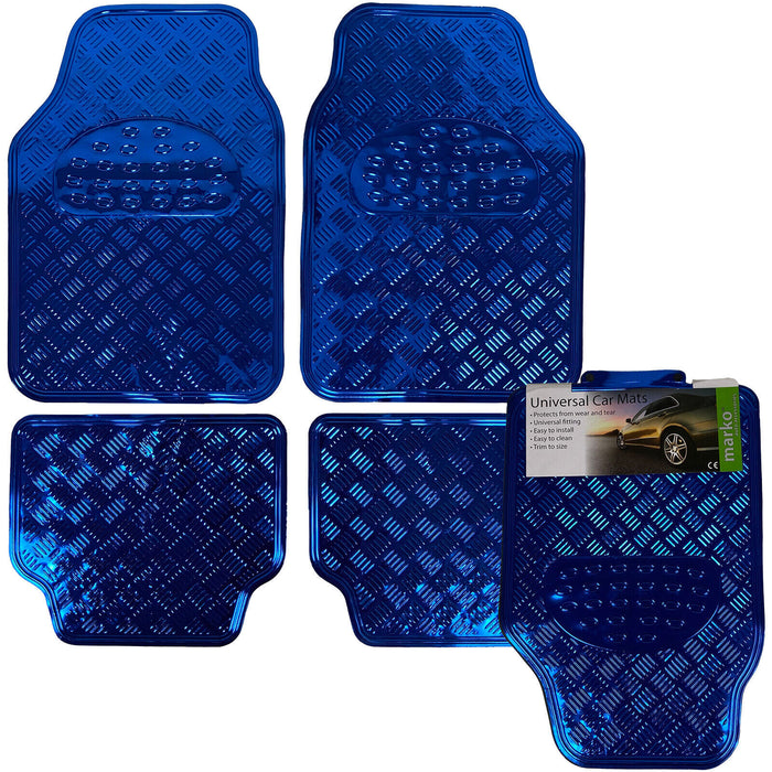 Set of 4 Alloy Car Mats Chrome Plated