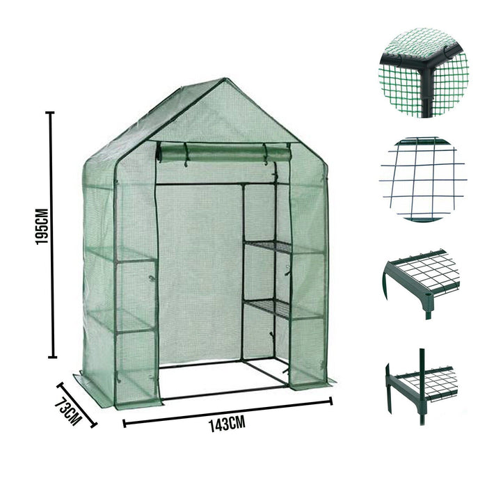Compact Walk In Greenhouse with Reinforced Cover