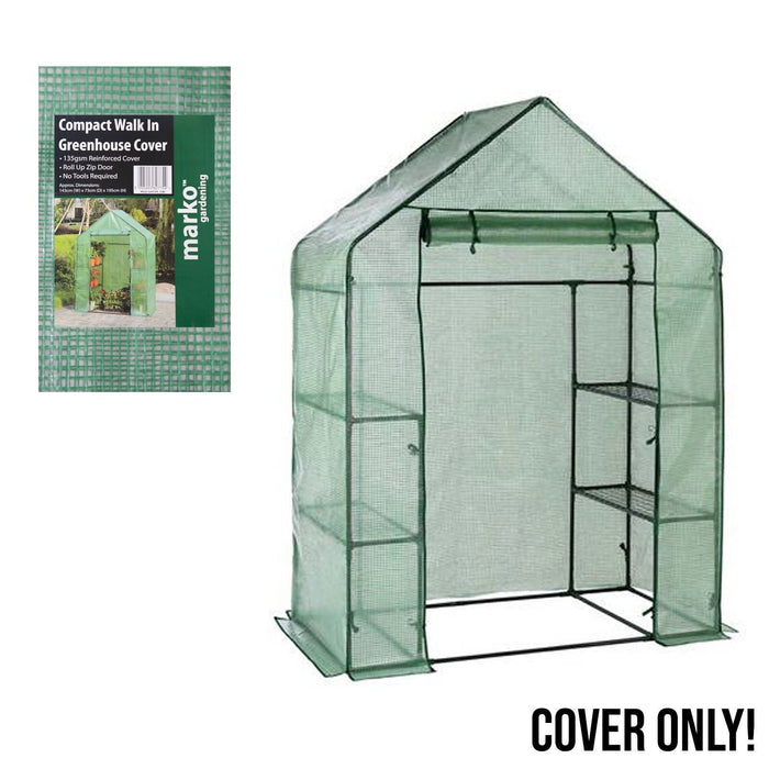 Compact Walk In Greenhouse with Reinforced Cover