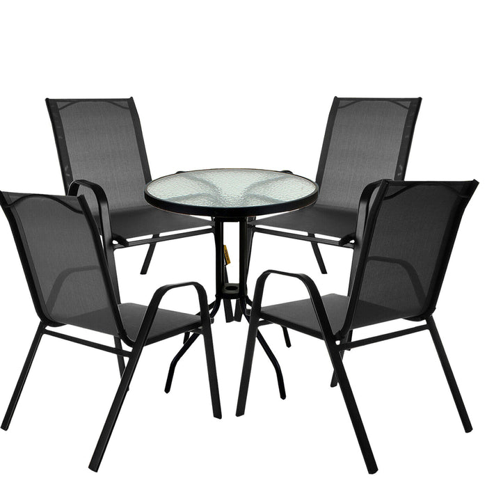 Grey Textoline Chair & Bistro Table Sets