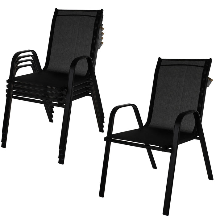 Black Textoline Chair & 100cm Round Grey Table Set