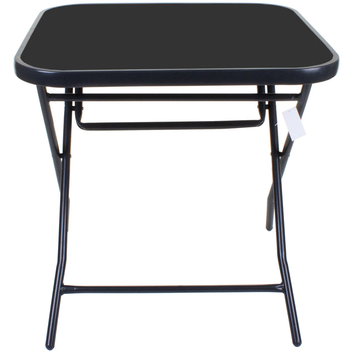 Grey Textoline Chair & Black Square Folding Table Sets