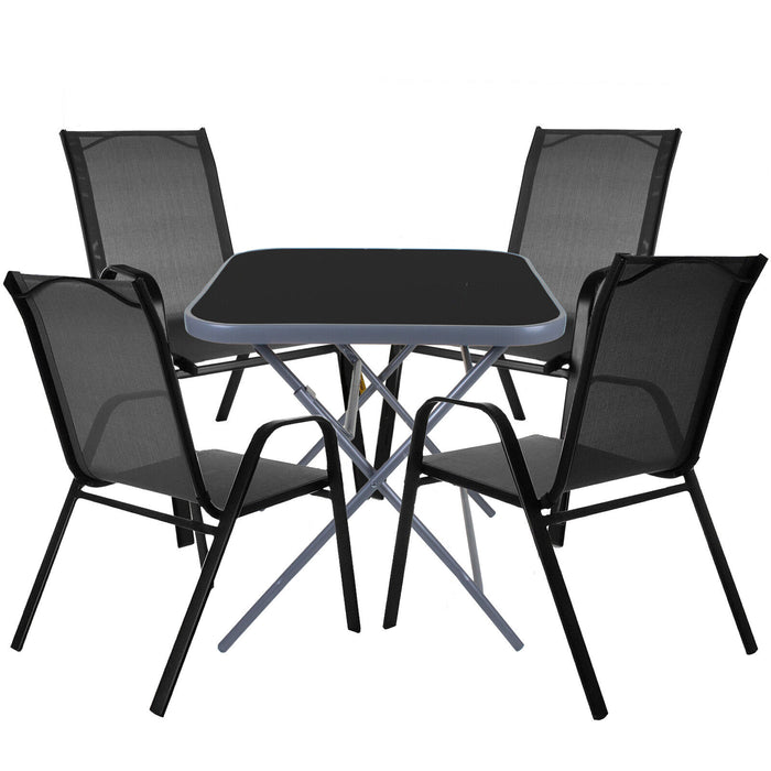 Grey Textoline Chair & Grey Square Folding Table Sets