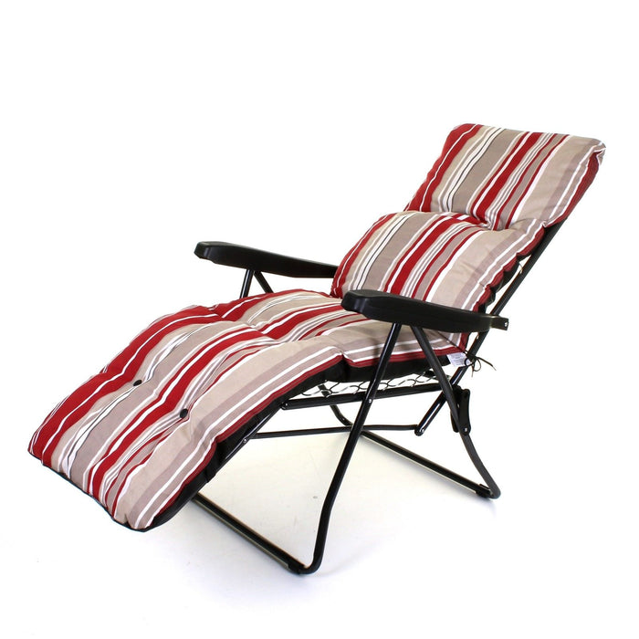 Relaxer Chair & Cushion Red Strip