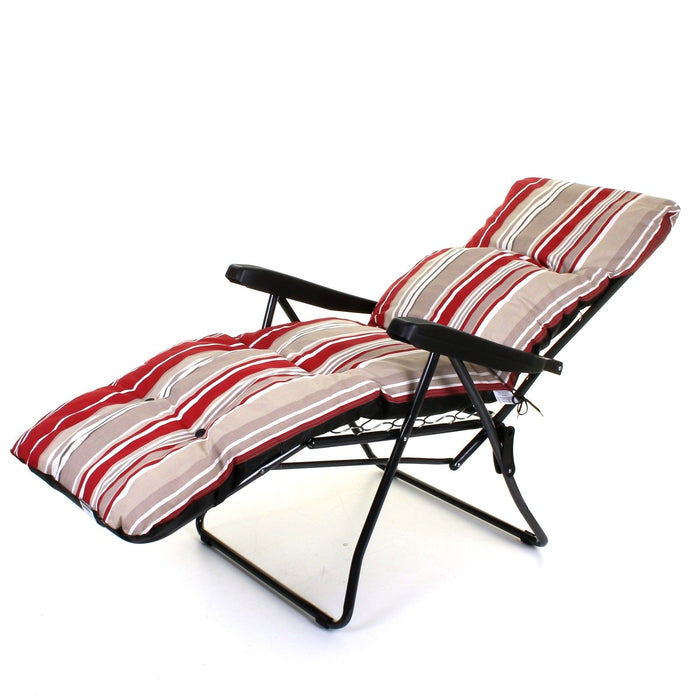 Relaxer Chair & Cushion Red Strip