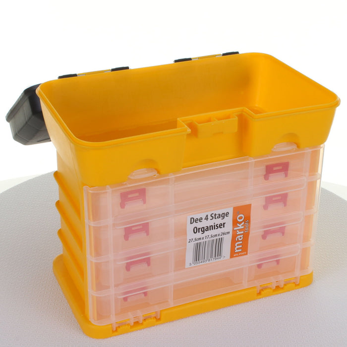 4 Stage Plastic Toolbox Organiser 52 Compartment (AKA DEE)