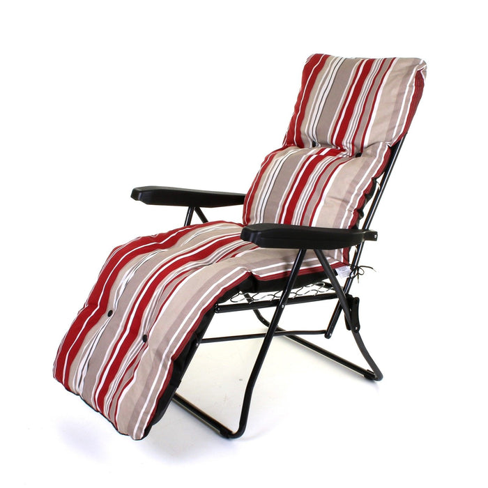 Relaxer Chair & Cushion Red Strip
