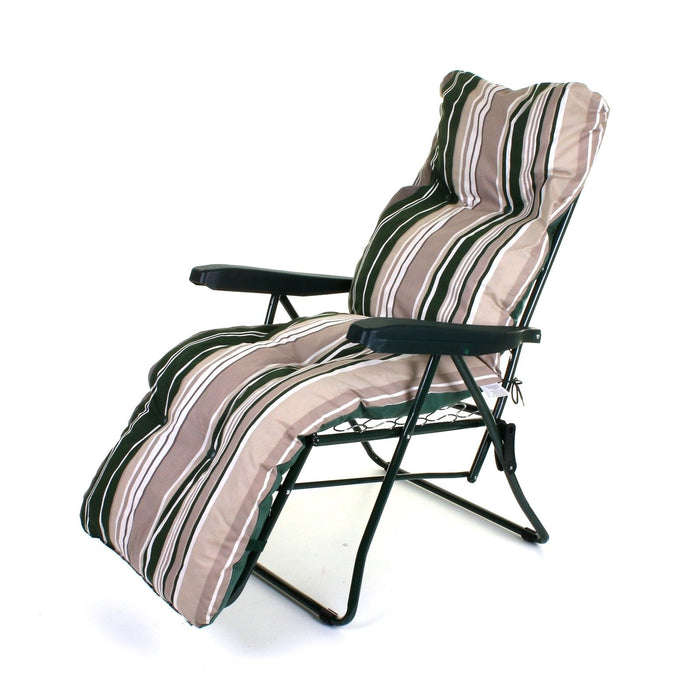 Relaxer Chair & Cushion Green Strip
